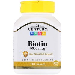 Витамины Биотин 21st Century Biotin 5мг 110 капсул