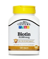Витамины Биотин 21st Century Biotin 10мг 120 таблеток