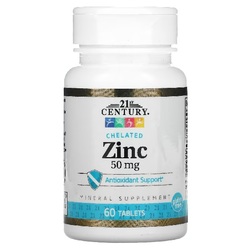 Цинк 21st Century Zinc 50мг упаковка 60 таблеток 